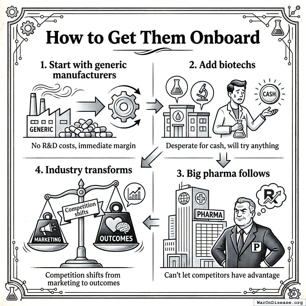 Step 1: small companies try it. Step 2: it works. Step 3: big companies notice. Step 4: everybody does it and pretends it was their idea.