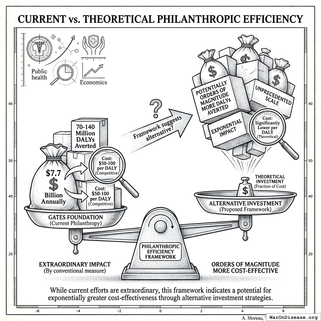What the Gates Foundation saves now, versus what it could save if it spent money on fixing the system instead of working around it.
