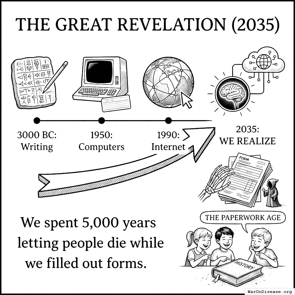 Humans invented writing, then printing, then computers. Then used all three to make filling out forms take longer.