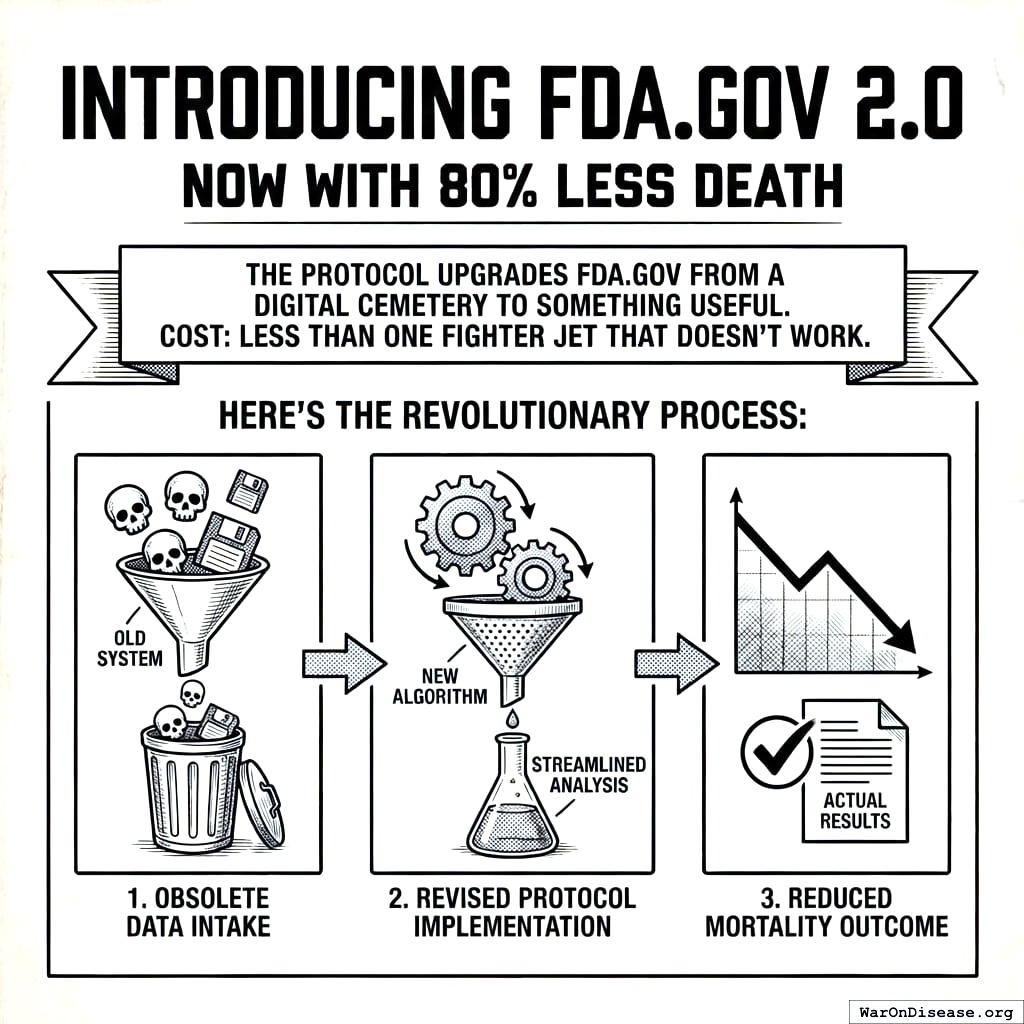 Upgrading the FDA website would save more lives than a fighter jet, cost less than a fighter jet, but we bought the fighter jet.