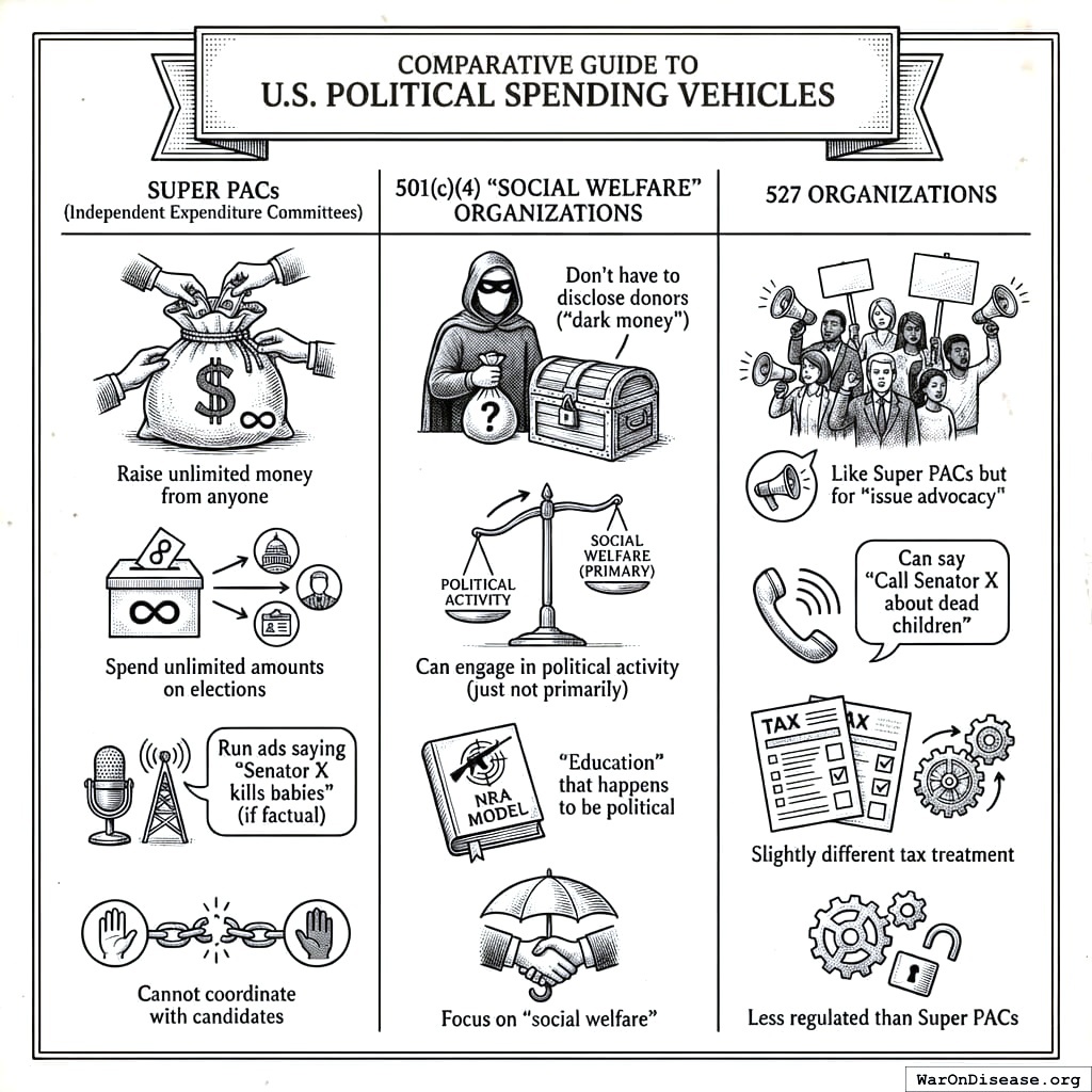 Three ways to buy senators. Each comes with different receipt requirements.