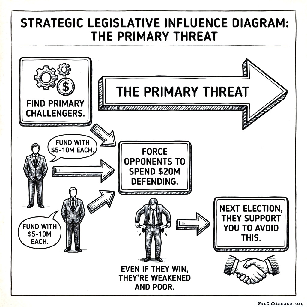 Threaten politicians with someone worse than them so they become your friend. Like high school, but with democracy.