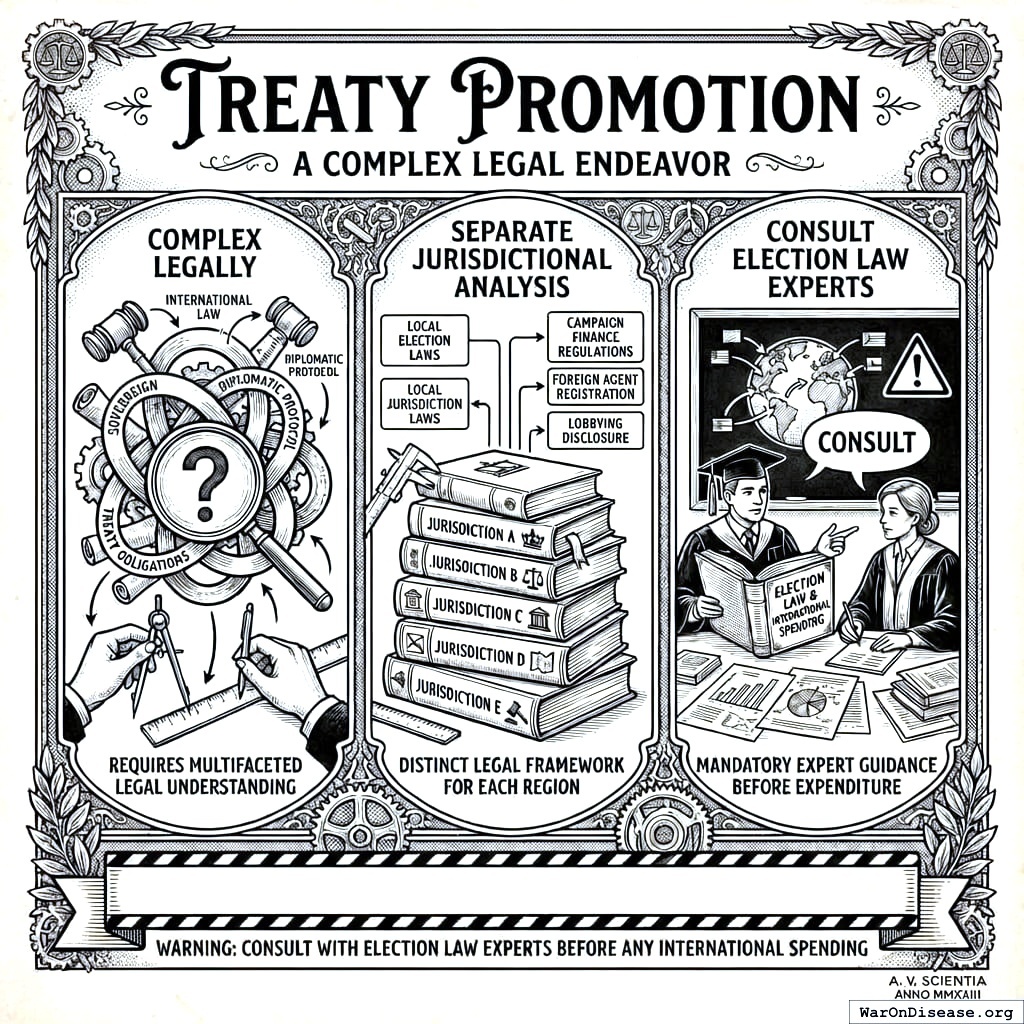 Steps to promote peace treaties without going to jail. More complicated than it sounds.