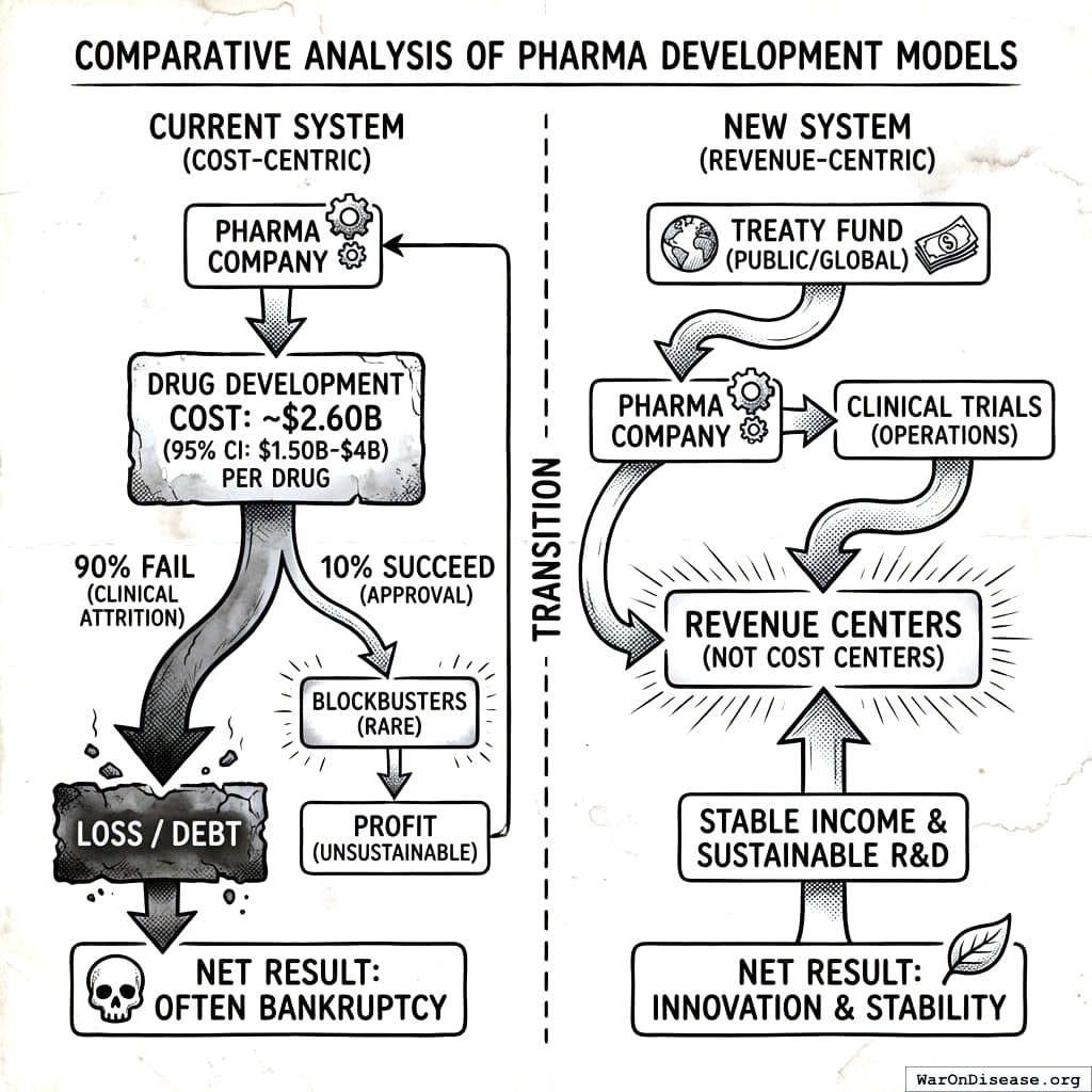 How drug companies currently lose billions gambling on pills versus how they could just get paid to run the experiments. It’s like offering a casino steady paychecks instead of roulette.