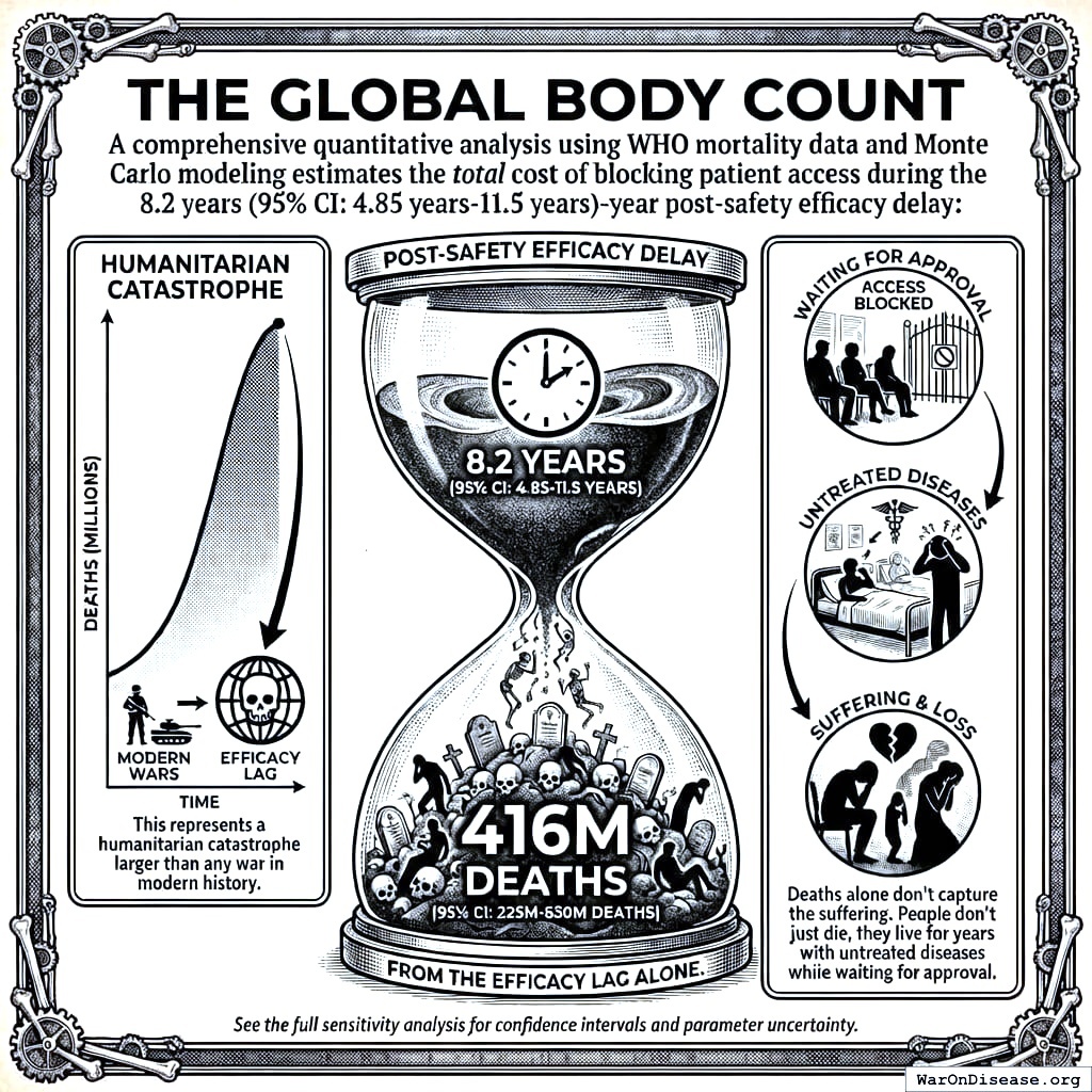 The number of people who died waiting for permission to try safe medicine. The number is very large. The permission was not.