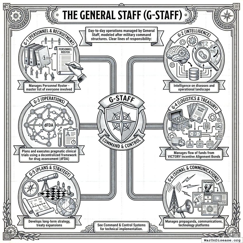 You called your charity staff ‘General Staff’ like it’s an army. To be fair, you’re fighting death. Death doesn’t have an org chart.