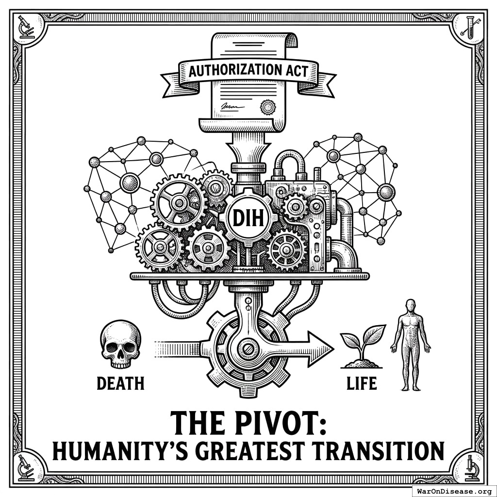 The DIH: a machine that converts old healthcare into life extension. You built a factory for not dying.