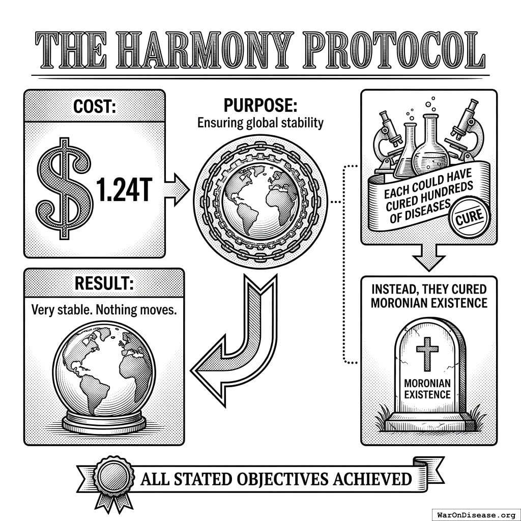 The Harmony Protocol ensured global stability. Nothing is more stable than a graveyard.