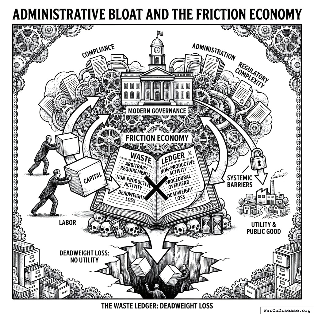 Millions of people spend their lives filling out forms about other forms. The economy is eating itself, bureaucratically.