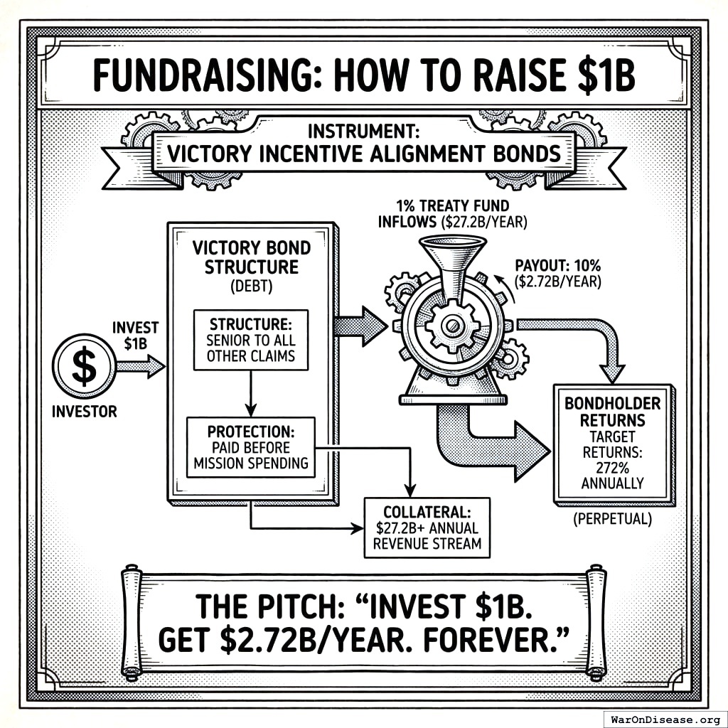 Put in one billion. Get 2.72 billion per year. Forever. The math is so good it sounds like a scam, but it’s just what happens when you stop funding death.