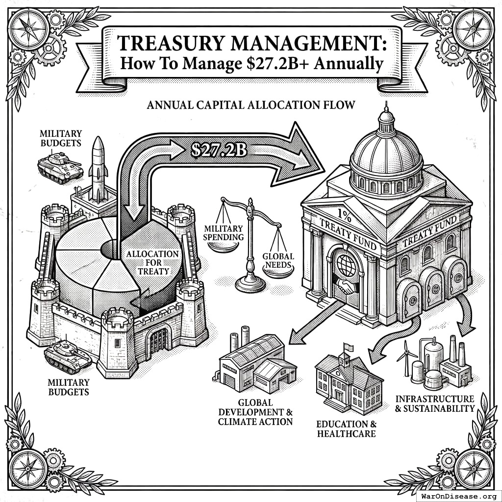 Every year, 27.2 billion moves from the war budget to the cure budget. It’s a very slow transfer, like a glacier made of money and good intentions.