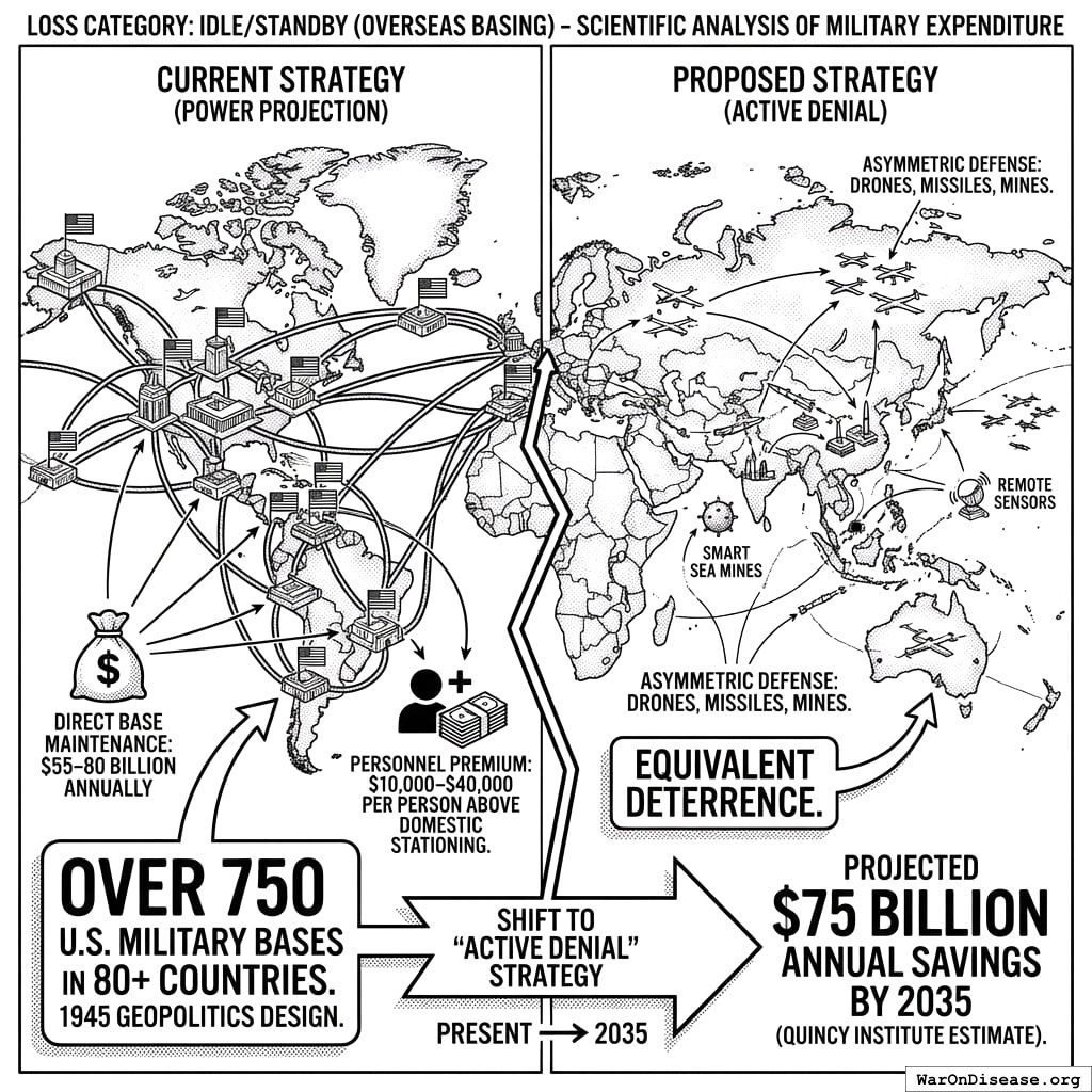 How much you spend maintaining bases in other countries versus how much you’d save by not doing that. Spoiler: a lot.