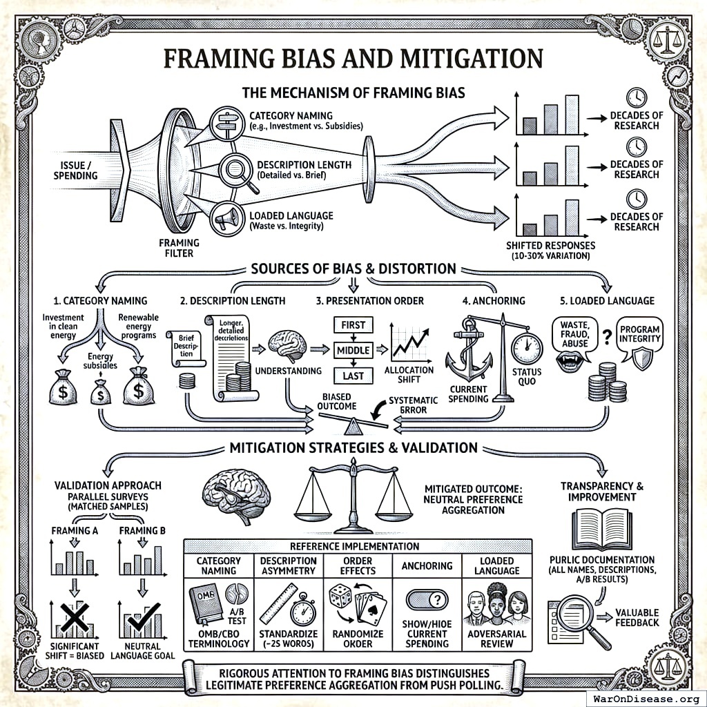 How to avoid biasing the questions: find the bias, have enemies review it, test it in parallel, document everything. Democracy with peer review.